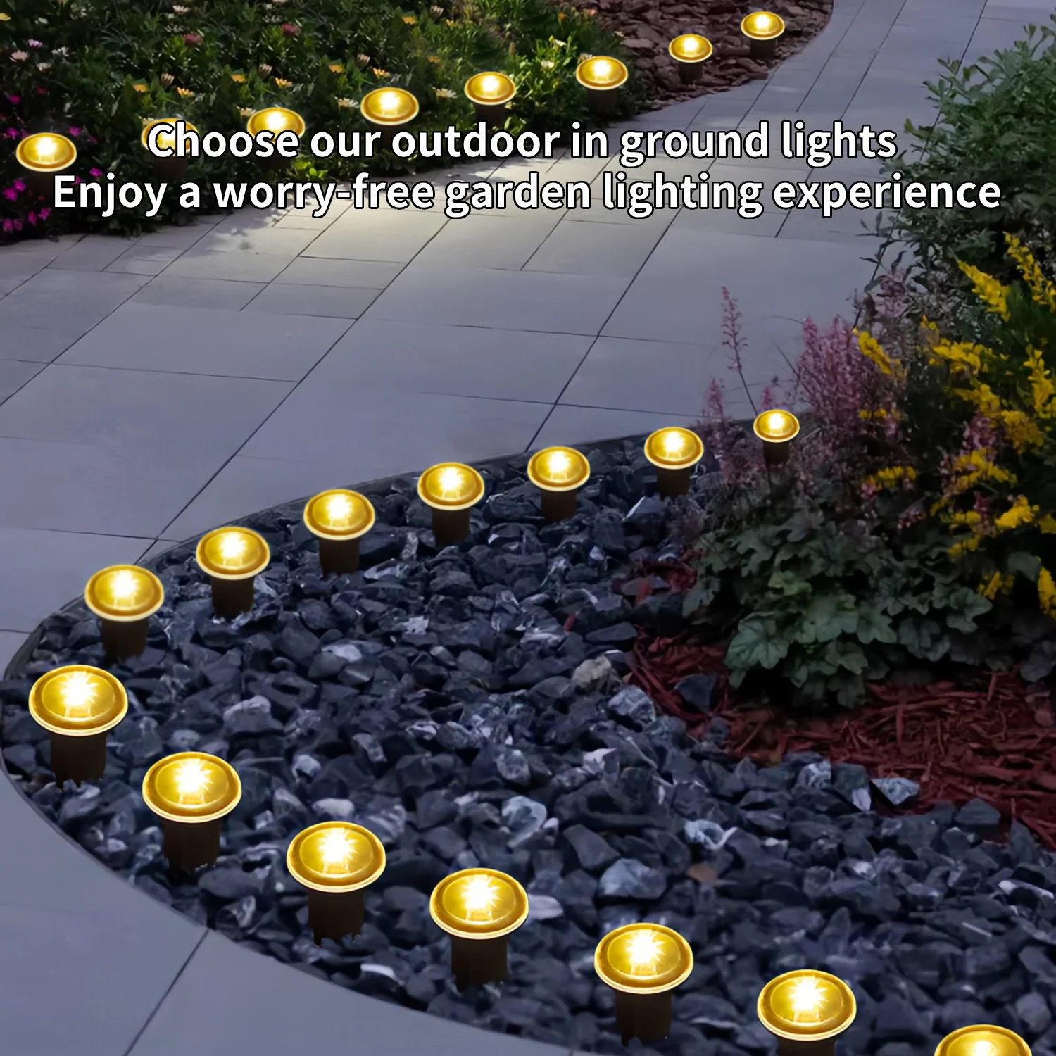 30 LED Pathway Light,Waterproof Solar Ground Lights,Outdoor Lights Ground Eight Functions,Walkway Lights for Pathway Patio Lawn Deck 2