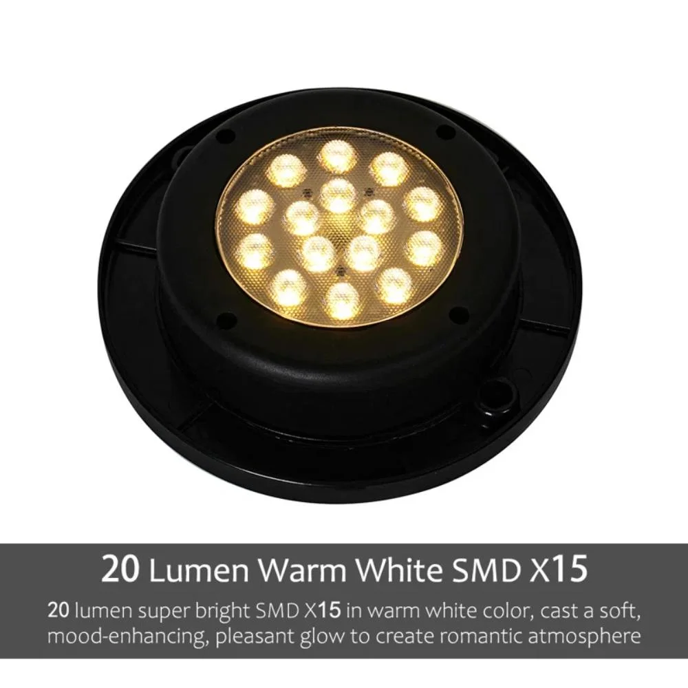 Grand Patio Outdoor Solar Floor Lights, Waterproof, Gray, 2-Pack 3